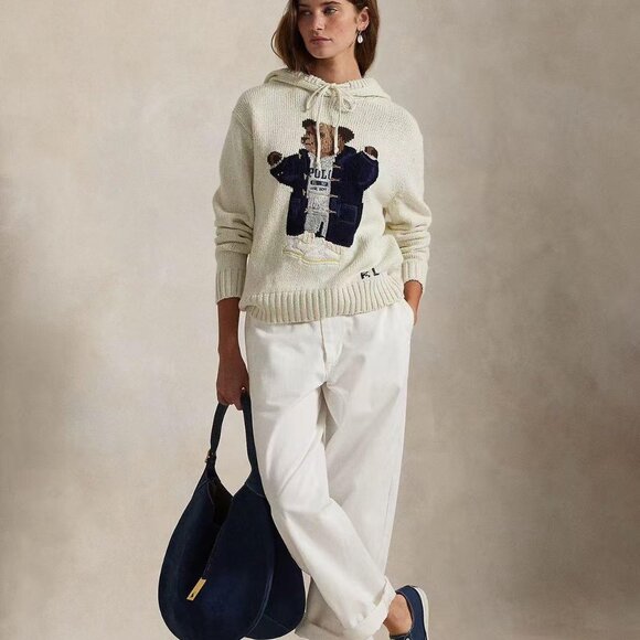 Polo Ralph Lauren  Big Coat Bear Sweater Hoodie - Picture 4 of 5